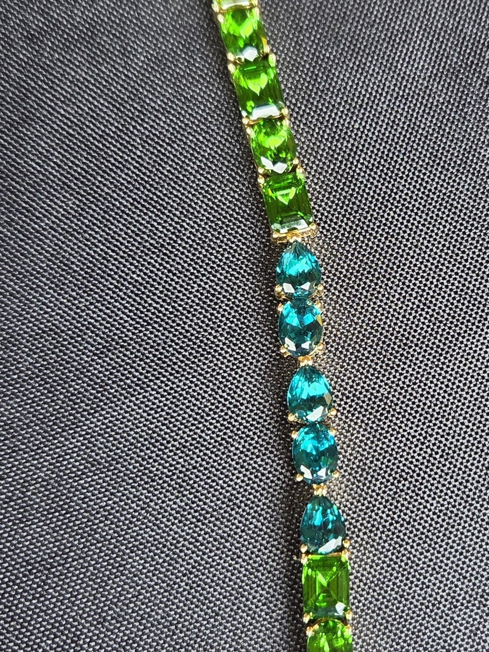 Park Lane Emerald Green and Teal Crystal Impression Bracelet